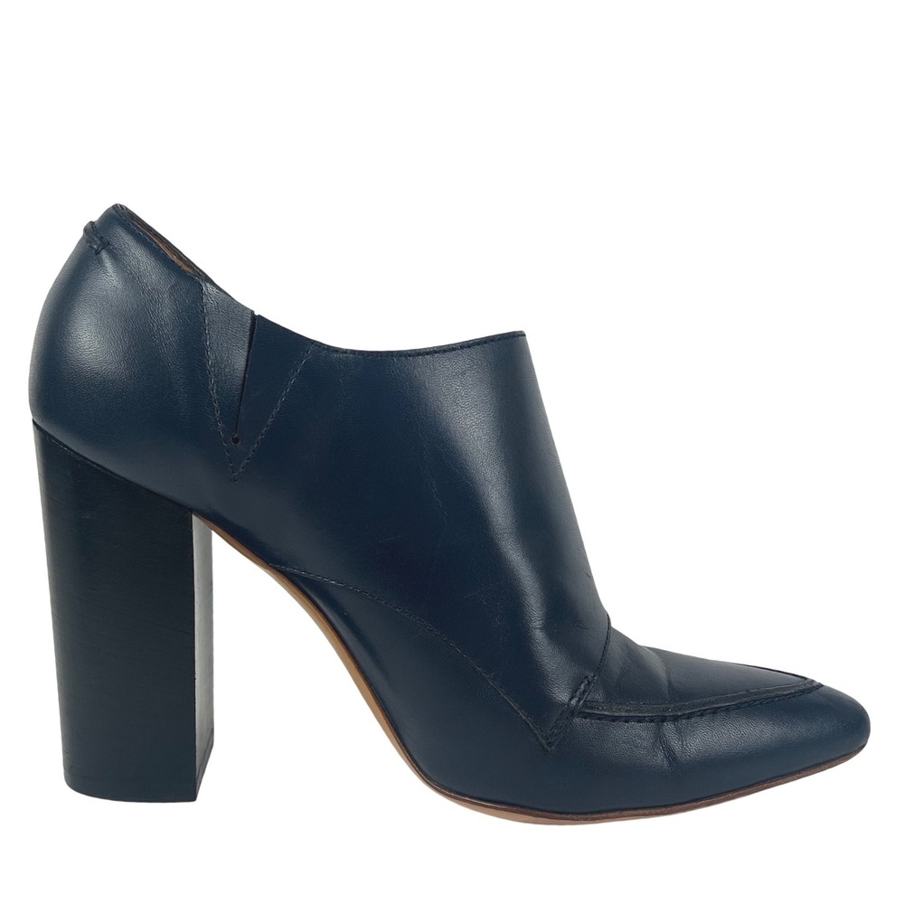 3.1 Phillip Lim Delia Navy Blue Leather Heel Ankle Boots Made In Italy Size 38‎ - Picture 2 of 8